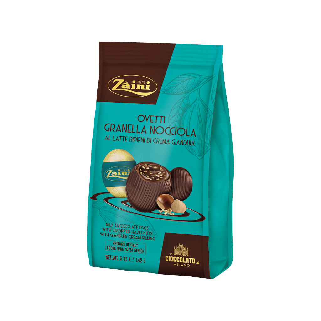 Ovetti Granella Nocciola Al Latte Ripieni Di Crema Gianduia