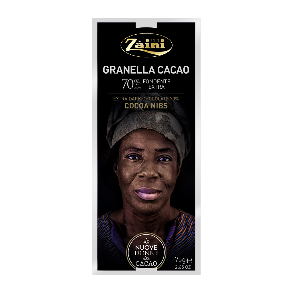 EXTRA DARK CHOCOLATE 70% COCOA BARS WITH COCOA NIBS 75G